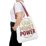 God Money Power- Tote Bag – Inspirational Faith & Prosperity Canvas Tote