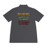 Faith & Hustle Polo — "Put God First, Hustle for the Money, Put Yourself in Power" Sport Shirt