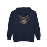 God Money Power (GMP) Eagle Zip Hoodie — Bold Gold Emblem Full-Zip Sweatshirt