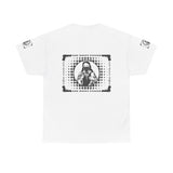 Graphic Tee — “God Money Power” Retro Stencil Jesus Streetwear T‑Shirt
