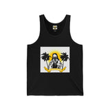 Jesus Palm Tree Tank Top — Retro Beach Religious Graphic Tank
