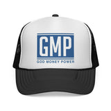 GMP Trucker Cap — "God Money Power" Retro Logo Mesh Hat