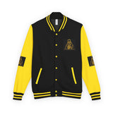 Letterman Jacket — 'God Money Power' Retro Religious Graphic