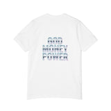 God Money Power T-Shirt — Retro Neon Graphic Tee (Front Illustration, Back Text)