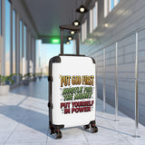 Suitcase — “Put God First, Hustle for the Money, Put Yourself in Power” Inspirational Carry-On