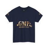 GMP "God Money Power" Tee - Gold Logo Graphic T-Shirt