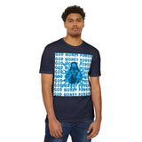 God Money Power Graphic T-Shirt — Blue Anime-Inspired Streetwear