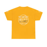Money Graphic Tee — "Money" Gold Lettering Casual Cotton Shirt