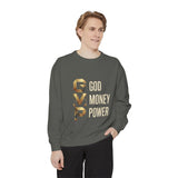Sweatshirt — G.M.P. Gold Logo "God Money Power" Casual Graphic Sweatshirt