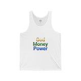 God Money Power Tank Top — Inspirational Rainbow Text Tank