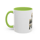 God Money Power Accent Coffee Mug - Inspirational Faith & Prosperity Ceramic Mug (11/15oz)