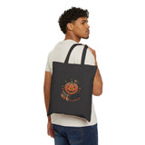 Halloween Pumpkin Tote Bag — 'GMP God Money Power' Graphic Cotton Canvas Tote