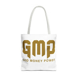 GMP 'God Money Power' Gold Logo Tote Bag - Inspirational Christian Canvas Tote