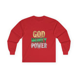 God Money Power -Long Sleeve Tee — Inspirational Faith & Wealth Graphic Shirt