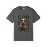 God Money Power- Skull T-Shirt — Gothic Skull Graphic Tee