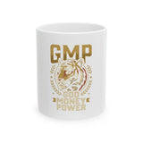 GMP Tiger Ceramic Mug — "God Money Power" Gold Lion/Tiger Graphic (11oz & 15oz)