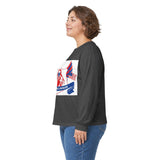 Long Sleeve Tee — "God Money Power" Patriotic Jesus Graphic