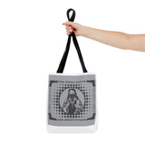 Religious Icon Tote Bag — "God Money Power" Graphic Canvas Tote