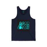 God Money Power Neon Tank Top — Graphic Religious Statement Jersey Tank