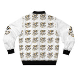 Gold Script Logo Bomber Jacket — 'GMP' All-Over Print