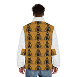 Men's Puffer Jacket — Vintage Monk Pattern All-Over Print