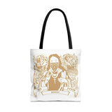 Gold Saint Mary Illustration Tote Bag — Bad Money Power Graphic Tote