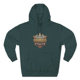 Hoodie — 'God Money Power' Vintage Emblem Fleece Hoodie