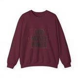 Crewneck Sweatshirt — "GOD MONEY POWER" Bold Typography Pullover