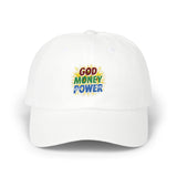 God Money Power Dad Cap — Colorful Faith & Hustle Embroidered Hat