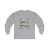 Long Sleeve Tee — GMP God "Money Power" Metallic Logo