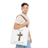 GMP 'God Money Power' Floral Cross Tote Bag