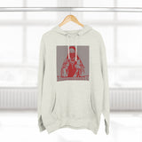 God Money Power Hoodie — Red Religious Icon Graphic Fleece Pullover