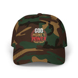 God Money Power Dad Cap – Black Embroidered Baseball Hat