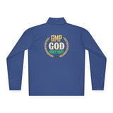 Quarter-Zip Pullover — "GMP God Money Power" Crest Embroidered Pullover