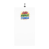God Money Power Winter Neck Gaiter with Drawstring – Faith-Inspired Cold Weather Face Mask