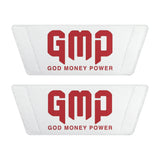 Slide Sandals — White ‘GMP Good Money Power’ Removable-Strap Pool Slides