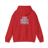 Hoodie — "God Money Power" Chrome Text Pullover