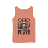 God Money Power- Skull Graphic Tank Top
