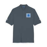 Embroidered Blue Floral Crest Polo Shirt