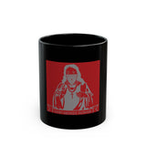 Black Ceramic Mug — 'God Money Power' Retro Religious Illustration