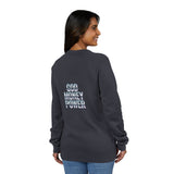 God Money Power Graphic Sweatshirt — Blue Retro Anime Streetwear