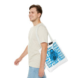 God Money Power Graphic Tote Bag — Blue Urban Goddess All-Over Print Tote