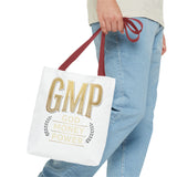 GMP Tote Bag - "God Money Power" Gold Lettering Inspirational Canvas Tote