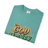 God Money Power T-Shirt — Bold Comic Typography Tee