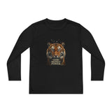 Youth Long Sleeve Tee — Tiger Face 'God • Money • Power' Graphic
