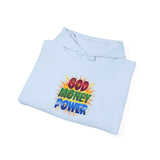 God Money Power Hoodie — Colorful Inspirational Religious Graphic Pullover