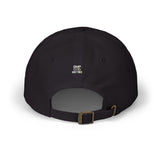 Dad Cap — Minimalist Tiny Text White Baseball Hat