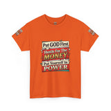 Put GOD First Hustle For The MONEY Tee - Faith & Motivation Graphic T-Shirt