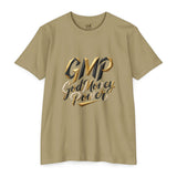 T-Shirt — GMP "God Money Power" Gold Script Graphic