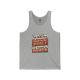 Inspirational Faith Tank Top — "Put GOD First, Hustle For The MONEY, Put Yourself In POWER"
